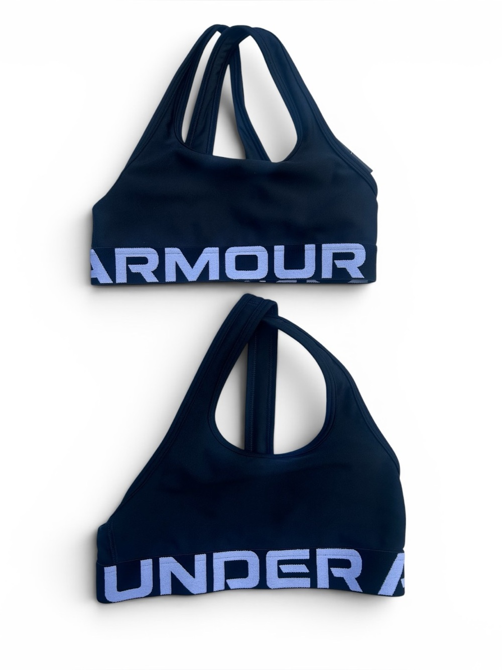 Under Armour Girls Crossback Sports Bra Youth Small YS Black Set NWT 2pc